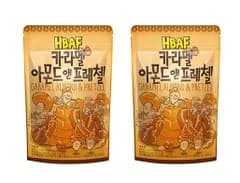 【全国送料無料】HBAF キャラメルアーモンド ＆ プレッツェル 110g×2袋セット 韓国 お菓子 お土産 韓国 アーモンド