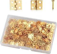 GOLD DEER 100個 ミニ蝶番 ミニヒンジ キャビネット引き出し用バットヒンジ キャビネット引出しバットヒンジ 木の宝石箱の小さい蝶番 純銅製 x 8mm 蝶番ヒンジ 蝶番取り付け ミニバットヒンジ