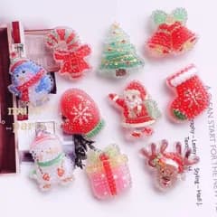 10個アソートペンギン/ステッキ/クリスマスツリー/ベル/手袋/サンタクロース/ブーツ/雪だるま/プレゼント/トナカイ クリスマスデコパーツ カボション雪の結晶 お砂糖お菓子 シュガーパーツ貼り付けパーツ ハンドメイドパーツ手芸資材 子供大人インポート韓国 h