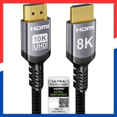 【数量限定】HDMI 2.1ケーブル 8K 2M、認証済み48Gbps超高速HDMIRケーブル、0.01ms、4K 240Hz / 165Hz 10K / 120Hz、8K 60Hz、eARC、Netflix、HDCP 2.3 Sniokco / 2.2、DT