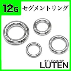 12G　セグメントリング　クリッカー　拡張　フープ　ステンレス　ボディピアス　LUTEN　ルテン