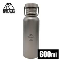 ★アウトレット★ TITAN MANIA チタンマニア 水筒 ボトルマグ チタン製 M 600ml 直火可能 軽量 スポーツボトル マグボトル 直飲み 錆びない 広口 割れない 登山 自転車 サイクリング 水筒カバー付き