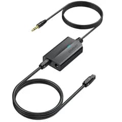 【数量限定】3.5ｍｍケーブル内蔵 音声変換器 48KHz対応 光ケーブル付き AUXからSPDIF 変換 光デジタル 3.5mm コンバーター オーディオ デジタル アナログ AUTOUTLET