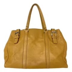 PRADA プラダ レザー トートバッグ ブラウン USED 色褪せ有り 店舗併売品　　M70207-2