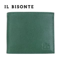 イルビゾンテ 財布 二つ折り IL BISONTE 小銭入れなし SBW005 PV0004 GR101X 札入れ カードケース スリム ミニ財布 レザー 本革 グリーン キャッシュレス