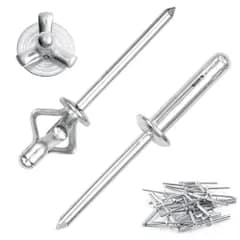 ブラインドリベット 60個セット 直径 4.0 mm 4.8mm シルバー折りたたみブラインドリベット アルミ合金 アルミニウム 耐食 耐圧 ブラインドリベットファスナー リベットファスナーキット