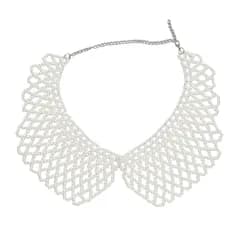 [MORE AUNI] パールつけ襟ネックレス フォーマル ネックレス アクセサリー レディース 襟風ネックレス 小粒パール ドレスアップ 結婚式 パーティー お呼ばれ フリルデザイン MA0006 Bタイプ [Bタイプ / MA0006]