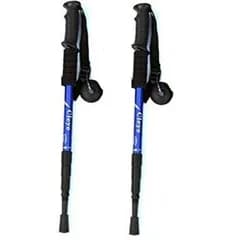 トレッキングポール 2本セット I型グリップ 登山 杖 ストック トレッキングステッキ (ブルー)[送料無料(一部地域を除く)]mer001