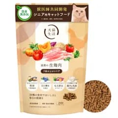 [ 犬猫生活 ] キャットフード シニア チキン味 160g×1袋 グルテンフリー 国産 無添加 総合栄養食 シニア猫 おやつ 獣医師共同開発 7歳以上 ご飯 キャットフード ノンオイル 小粒