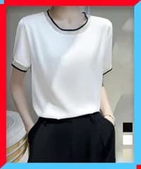 新品 クルーネックサテン風シャツブラウス レディース OLコーデ おしゃれ 卒業式 入学式 きれいめ トップス 【送料無料】