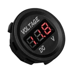 電圧計  電圧テスター 電圧モニター 電圧測量用 LEDディスプレイ 5-32V 小型 軽量 取付け簡単 読みやすい 車 オートバイ使用可能 (ブラック)