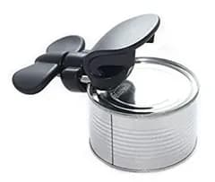 Bartelli Soft Edge Manual Safety Can Opener Jar Opener and Bottle Opener - compact 3 in 1 ambidextrous design for right or left ha