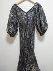 💎🏷️【極美品タグ付】 ne Quittez pas ヌキテパ ボリュームスリーブドレス ワンピース　フリーサイズ　NAVYGOLD