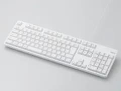 【新品・2営業日で発送】ELECOM エレコム 有線キーボード／メンブレン式／フルサイズ／ホワイト TK-FCM104WH