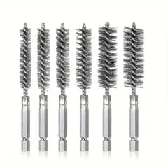 ワイヤーブラシ 6本セット ドリルブラシ ステンレス鋼 ボアブラシ 六角 錆取り用 6サイズ