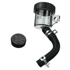 Lanx. マスターシリンダー ブレーキフルード リザーブタンク オイルカップ クラッチ 交換 修理 カスタム 汎用 バイク キャップ バンド カバー タンク ステー オイル 確認窓 (１個) 