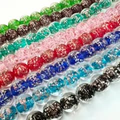 金箔入り 蓄光 とんぼ玉 10mm 連売り40粒  とんぼガラス