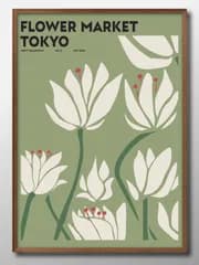 07494フラワーマーケット 花 ボタニカル A3 サイズ ポスター アート おしゃれ 絵画 インテリア 北欧 イラスト マット紙 艶消し アートパネル 額 フレーム デザイン 壁掛け ギフト 新築祝い ディスプレイ 