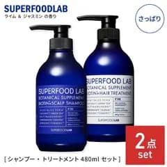 スーパーフードラボ スカルプ集中ケア シャンプー 480ml &トリートメント  480g セット スカルプシャンプー SUPERFOOD LAB ノンシリコン オーガニック ノンパラベン ビオチン配合 無添加 大容量 SFL