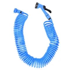 ☆ ブルー ☆ スーパースパイラルホース 15ｍ TRADE ONE トレードワン スパイラル ホース 15m 水撒きホース 水まきホース 水やりホース 散水ホース 伸びるホース シャワーノズル コイル 散水 洗車 園芸 ガーデン ガーデニング 窓 壁面