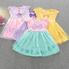 ワンピース ドレス 半袖 膝丈 プリンセス お姫様 かわいい キュート 女の子 女児 幼児 ガール 子ども キッズ ジュニア 小学生 おしゃれ リボン674
