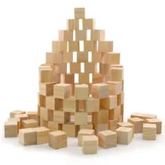 【新着商品】100個セット DIY工芸品 図形キューブ 装飾 ブロック 木 未加工の木製キューブ 立方体 天然木 積み木 無着色 木製 キューブ 塗装なし ウッド (2*2*2cm) Enkrio