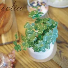 フェイクグリーン クローバー 人工観葉植物 エクリア ミニ 観葉植物 造花 CT触媒 光触媒 消臭 防汚 抗菌 簡単 清潔 安心 インテリア 玄関 デスク上 トイレ 洗面所 