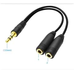 イヤホン分配ケーブル オーディオ分配ケーブル 分岐 二股 2分配 3.5mm 20cm イヤホンジャック 3極 変換アダプタ スプリッター オーディオka10000a012