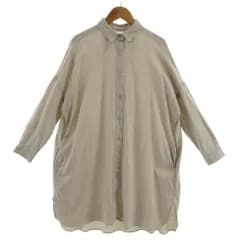 アズールバイマウジー AZUL by moussy ワンピース シャツワンピース 長袖 ミディ丈 リネン混 ベージュ S