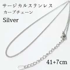 1本入：サージカルステンレス カーブチェーン シルバー