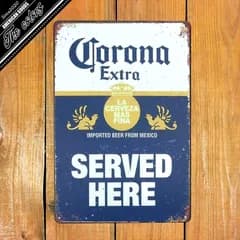 アメリカン雑貨　サインプレート　ブリキ看板　Coronaビール　ガレージ　インテリア　アメリカンヴィンテージ　カリフォルニア　BEER　ダイナー　パブ　CAFE　BIKE　車　カリフォルニア　ダイナー　アメリカンバイク　アメリカンクラシック