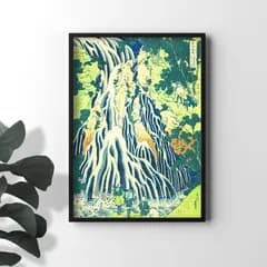 A4サイズ 葛飾北斎 ポスター 諸国滝めぐり 下野黒髪山霧降の滝 アートポスター 浮世絵 風景画 (rossogafico 21-100017_a4)