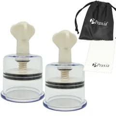 Praxia ニップルサッカー 乳首 吸引 乳頭吸引器 搾乳機 陥没 ポイズンリムーバー 【LLサイズ 2本セット】ロゴ入りポーチ/クリーニングクロス付属 [LLサイズ(2本セット)]