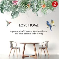 ウォールステッカー　鳥　植物 緑　植物 部屋の壁のシール　韓国 リビングルーム ステッカー 壁紙 シール 花 お風呂シール