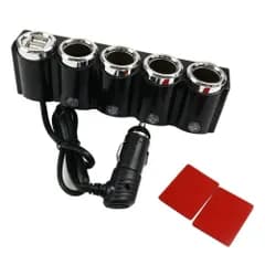 12V 24V 4連 シガーソケット 120w 充電器 ダブルUSBポート 車載 】 カーチャージャー crew 分配器 earth The たくさんつなげる 【