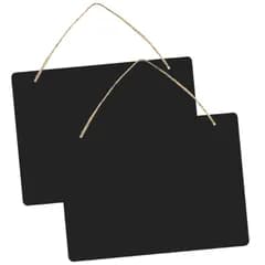 geneX 黒板 ブラックボード 2枚セット 両面使用可 23cm×17cm 麻ひも 付属で 吊り下げ可能 看板 掲示板 メニューボード 等に 