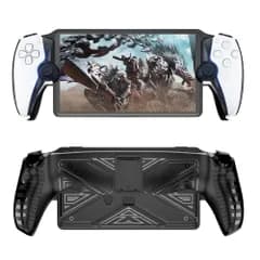 新品 PSポータル 専用 セミハードカバー 滑り止めグリップ PS5 リモートプレイヤー 衝撃吸収 保護カバー スタンド付き (ブラック) [video game]