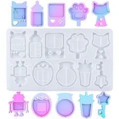 【在庫セール】シリコンモールド レジン 型 レジン 10種類 樹脂金型 流砂金型 ロボット内部ロッキング ゲーム機 哺乳瓶 UFO キャッチ 猫耳 かわいい ペンダント アクセサリー 装飾 ファッション ギフト