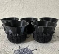 3Dプリンター鉢　5個セット　2号　ブラック