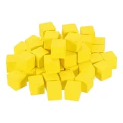 uxcell 工芸用50個の木製ブロック 13/16インチ未仕上げの木製キューブパインウッドスクエアブロック DIYクラフトプロジェクト用 イエロー