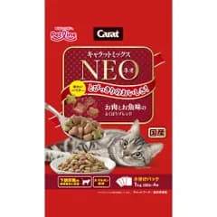 ペットライン キャラットミックスネオ お肉とお魚味のよくばりブレンド 1kg(250g×4袋) 猫用フード （1点）