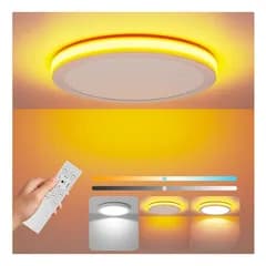 Coizabera LEDシーリングライト 8畳 おしゃれ 天井照明器具 間接光常夜灯付き 32W 3800lm 調光調色 極薄型 電気 蛍光灯 Ceiling Light 6畳~8畳 寝室/リビング/キッチン適用（No alexa） 1