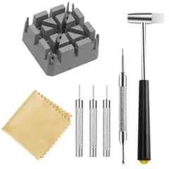 【特価商品】時計修理ツール 清掃用品 時計用 収納便利 メンテナンス専用 バネ外し サイズ調整 工具 (7点セット) 交換/修理 ベルト 腕時計バンド調整 サムコス