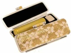 印鑑 銀行印 ケース付き セット はんこ メタリック天然本水牛 メタリックイエロー印鑑 銀行印 認印 12mm アタリ シール ケース付き かわいい ゴールドの花 きらめきラメ 印鑑ケース 朱肉付き 旧字 特殊文字 作成 OK プレゼント ギフト