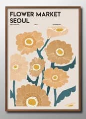 07497フラワーマーケット 花 ボタニカル A3 サイズ ポスター アート おしゃれ 絵画 インテリア 北欧 イラスト マット紙 艶消し アートパネル 額 フレーム デザイン 壁掛け ギフト 新築祝い ディスプレイ 